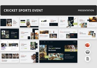 体育媒体板球赛事组织报道PPT模板 - 顶尖PPT