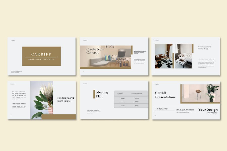 极简风格加的夫旅游景点介绍Keynote模板 - 顶尖PPT