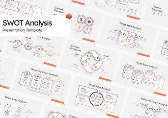 SWOT战略分析框架图形PPT模板 - 顶尖PPT