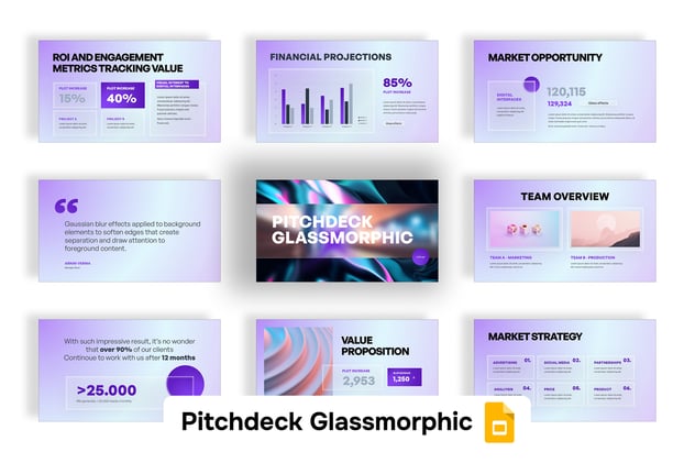 透明玻璃质感创业者融资PPT模板 - 顶尖PPT