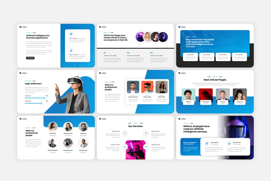 艺术人工智能创意应用展示设计方案PPT模板 - 顶尖PPT