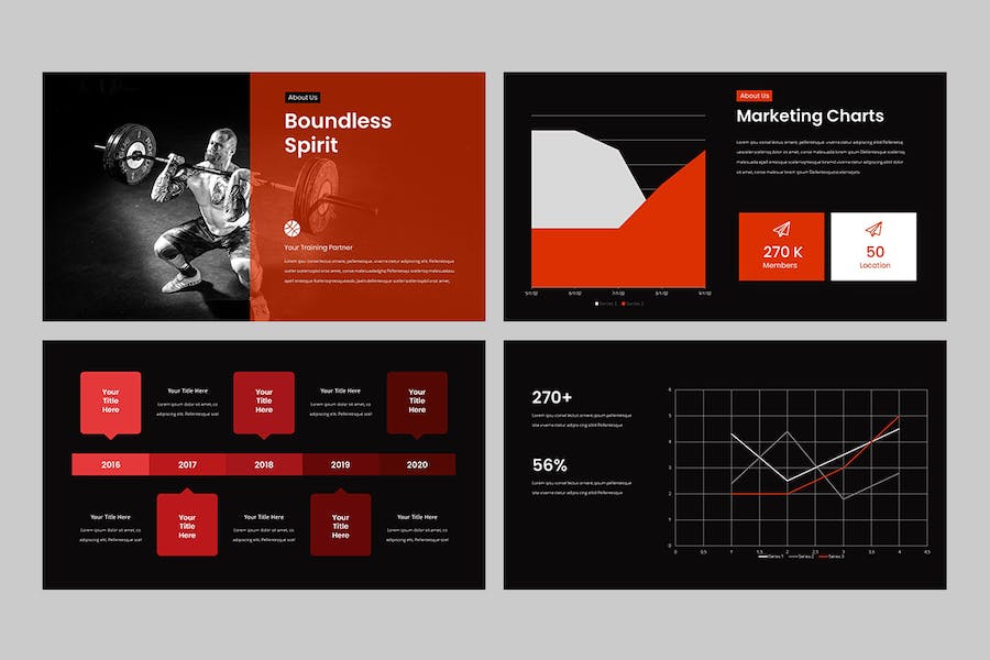 运动健身行业项目宣传展示Keynote模板 - 顶尖PPT