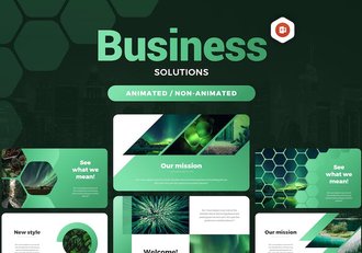 绿色大气企业解决方案商业计划多用途PPT模板 - 顶尖PPT
