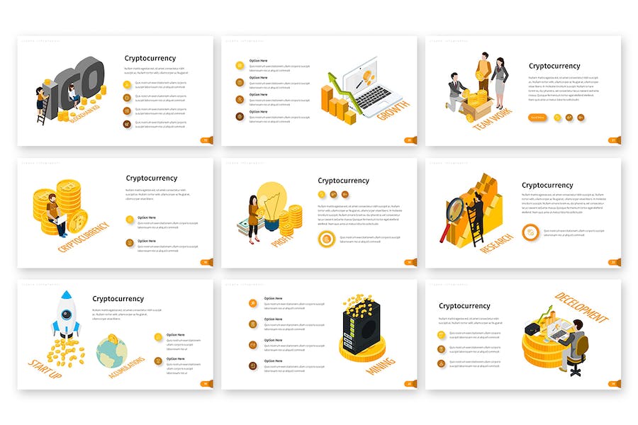 加密货币区块链投资信息图Keynote模板 Retry - 顶尖PPT