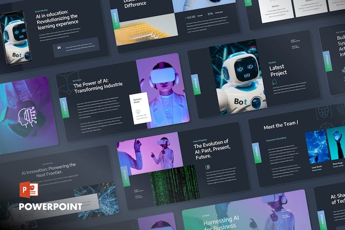 人工智能技术发展应用展示讲述方案PPT模板 - 顶尖PPT