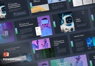 人工智能技术发展应用展示讲述方案PPT模板 - 顶尖PPT