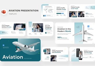 公务航空PPT模板 - 顶尖PPT