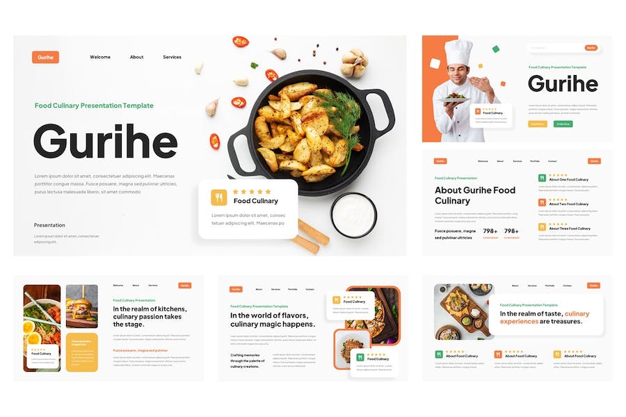食品烹饪美食推荐Keynote模板 - 顶尖PPT
