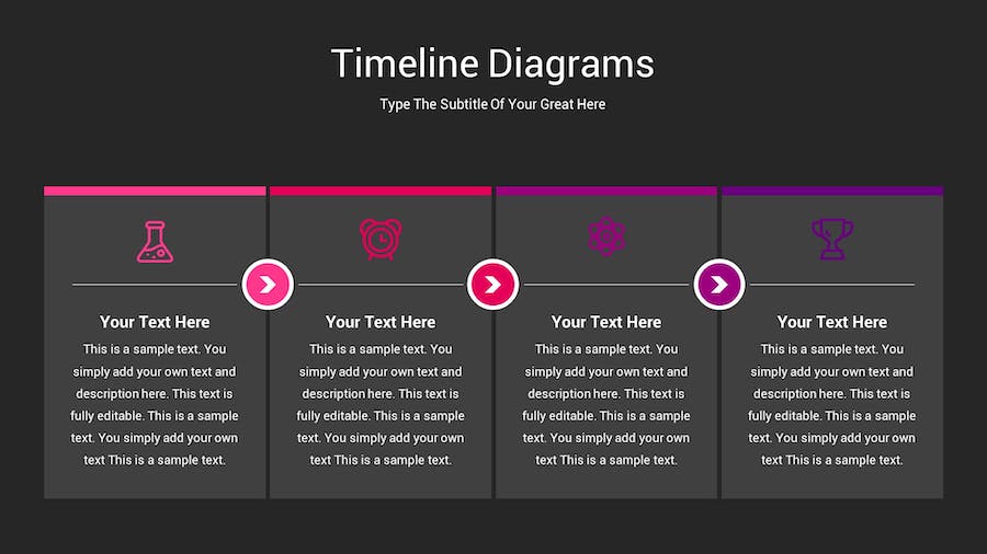 时间轴图表深色主题Keynote模板 - 顶尖PPT