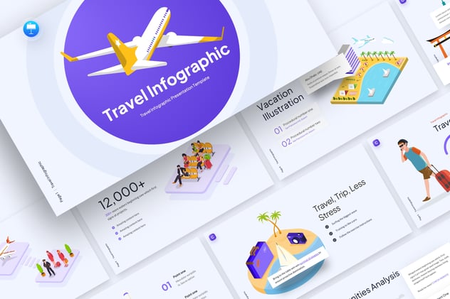 旅游信息图形keynote模板 - 顶尖PPT