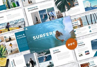 冲浪创意商务设计PPT模板 - 顶尖PPT