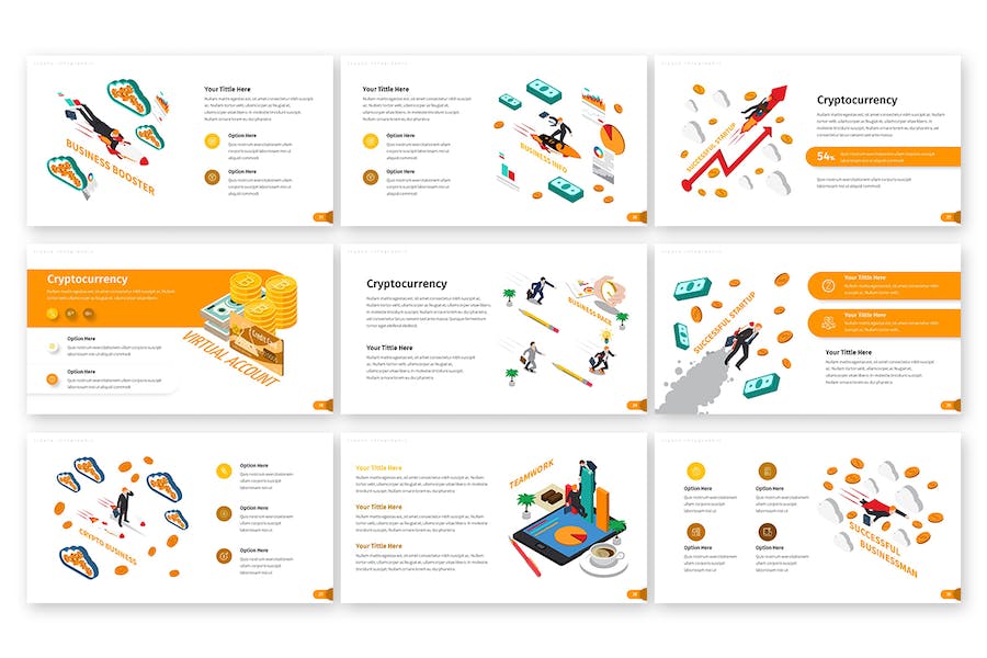加密货币区块链投资信息图Keynote模板 Retry - 顶尖PPT