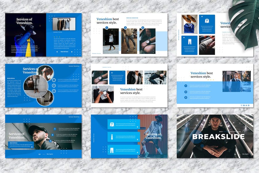 时尚服装男士穿搭商务推介PPT模板 - 顶尖PPT