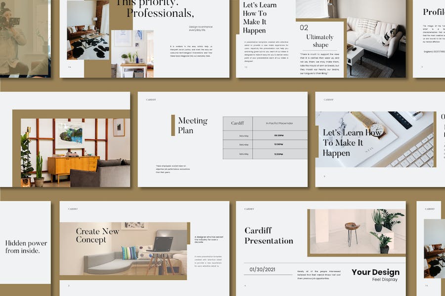 极简风格加的夫旅游景点介绍Keynote模板 - 顶尖PPT