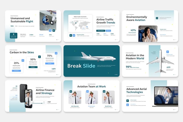 公务航空PPT模板 - 顶尖PPT
