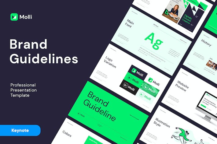 品牌指南规范设计展示Keynote模板 - 顶尖PPT