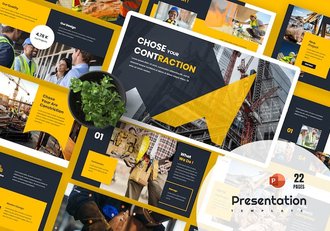 建筑项目介绍施工方案展示PPT模板 - 顶尖PPT