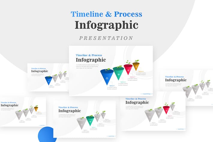 四个选项的生长植物信息图形PPT模板 - 顶尖PPT