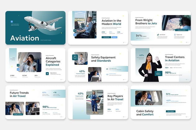 公务航空PPT模板 - 顶尖PPT