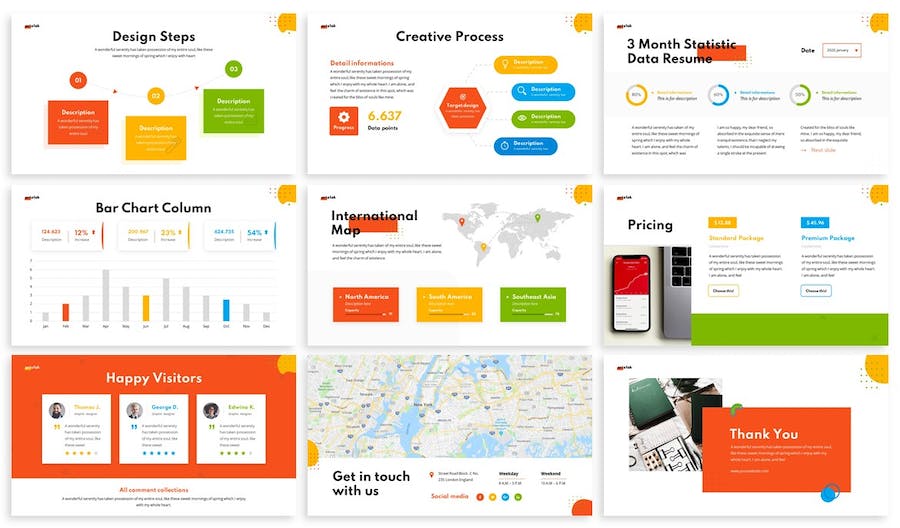 几何图形创意设计方案Keynote模板 - 顶尖PPT