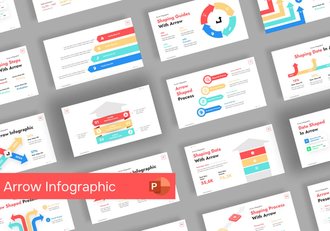 彩色箭头图形PPT模板 - 顶尖PPT