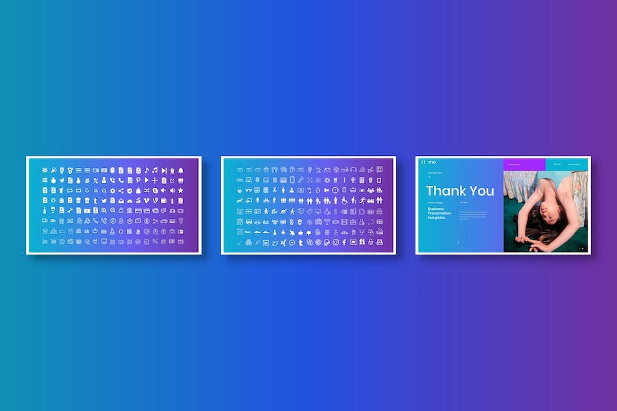 时尚渐变风格创意公司介绍案例展示国外PPT模板 - 顶尖PPT