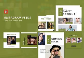 Instagram风格美食摄影作品集PPT模板 - 顶尖PPT