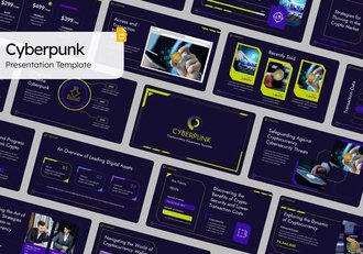赛博朋克风格科技AI PPT模板 - 顶尖PPT