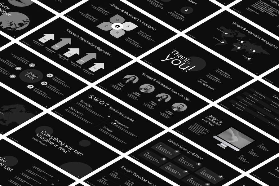 极简风格展示演讲设计方案PPT模板 - 顶尖PPT