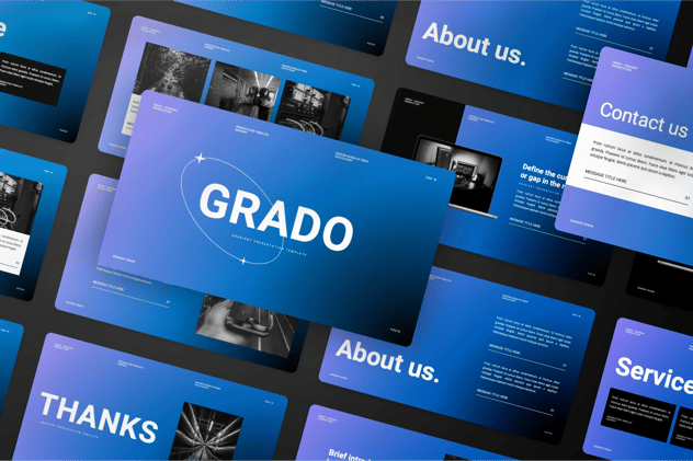 蓝色渐变通用PPT模板 - 顶尖PPT