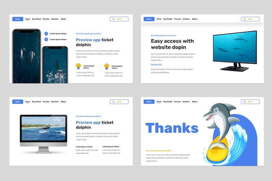 海洋动物科普知识讲述展示教育宣传Keynote模板 - 顶尖PPT