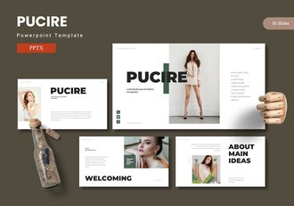 极简时尚模特摄影服装设计PPT模板 - 顶尖PPT