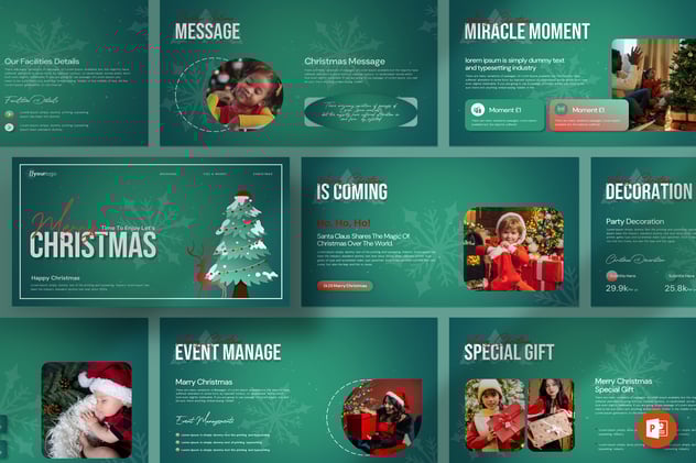 圣诞快乐祝福主题PPT模板 - 顶尖PPT