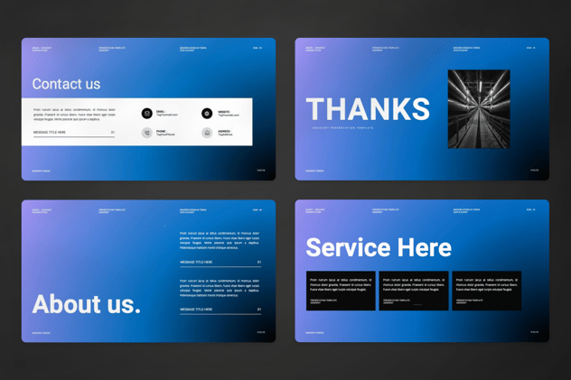 蓝色渐变通用PPT模板 - 顶尖PPT