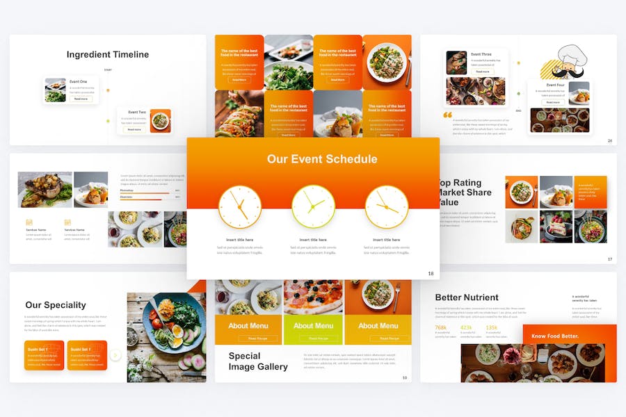 创意西式美食宣传介绍PPT模板 - 顶尖PPT