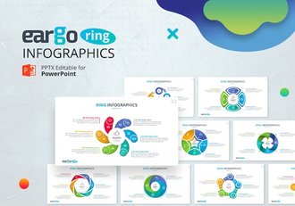 循环流程环形图数据可视化PPT模板 - 顶尖PPT