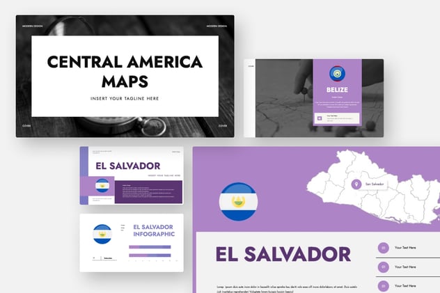 中美洲信息图形keynote模板 - 顶尖PPT