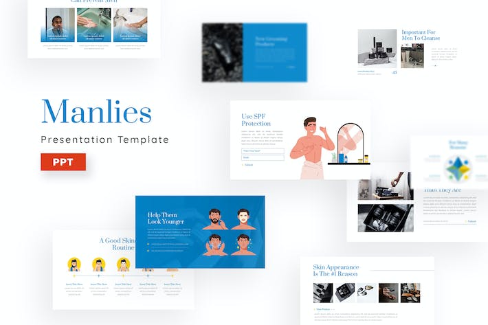 男性时尚品牌产品展示PPT模板 - 顶尖PPT