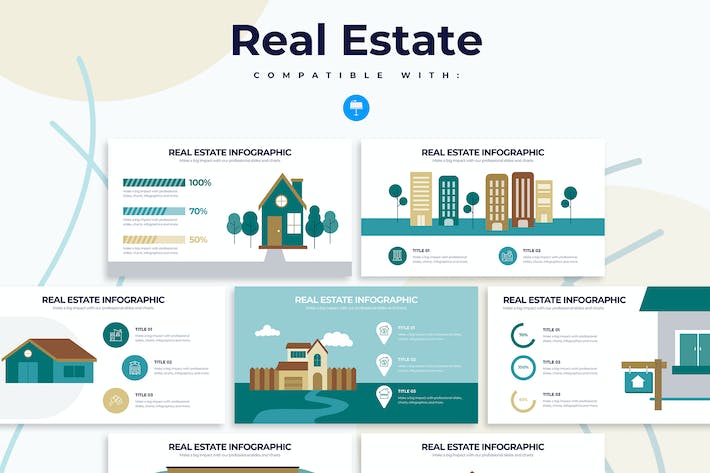 房地产商业项目信息图形展示Keynote模板 - 顶尖PPT