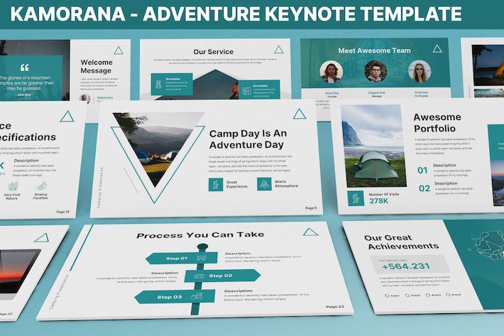 户外旅行冒险调研数据分析研究keynote模板 - 顶尖PPT