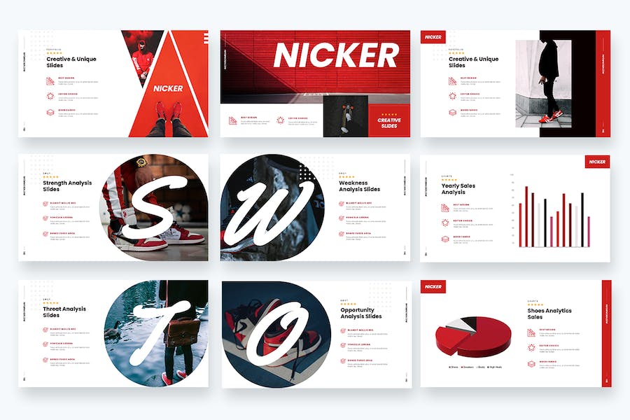 运动鞋品牌推广宣传展示Keynote模板 - 顶尖PPT