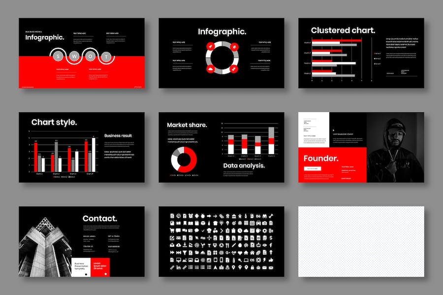 灰色极简商务企业服务方案介绍PPT模板 - 顶尖PPT