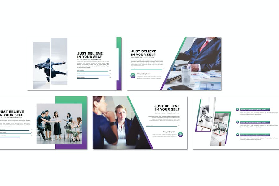 绿色插画风格演示PPT模板 - 顶尖PPT