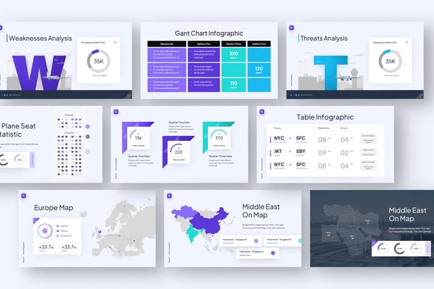 旅游信息图形keynote模板 - 顶尖PPT