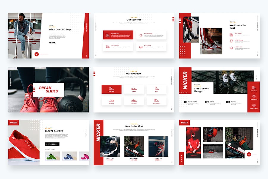 运动鞋品牌推广宣传展示Keynote模板 - 顶尖PPT