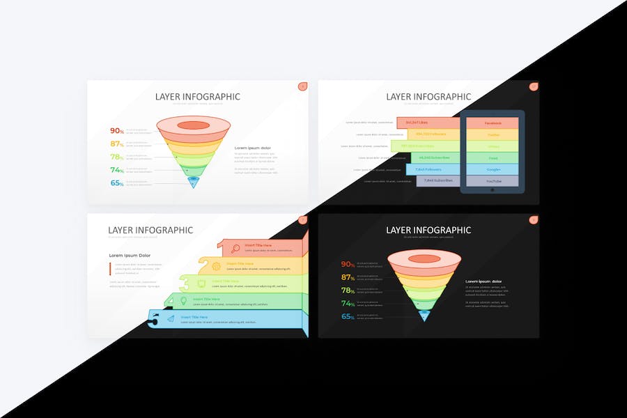 分层大纲信息图形PPT模板 - 顶尖PPT
