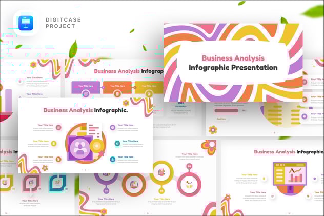 商业分析信息图形keynote模板 - 顶尖PPT