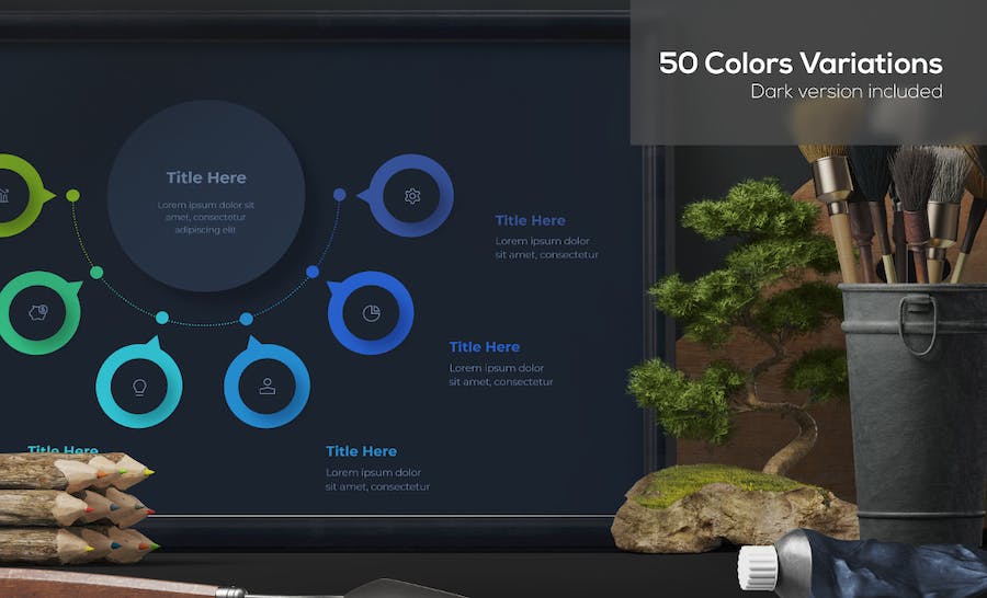 多种样式流程步骤图聚合图形PPT模板 - 顶尖PPT