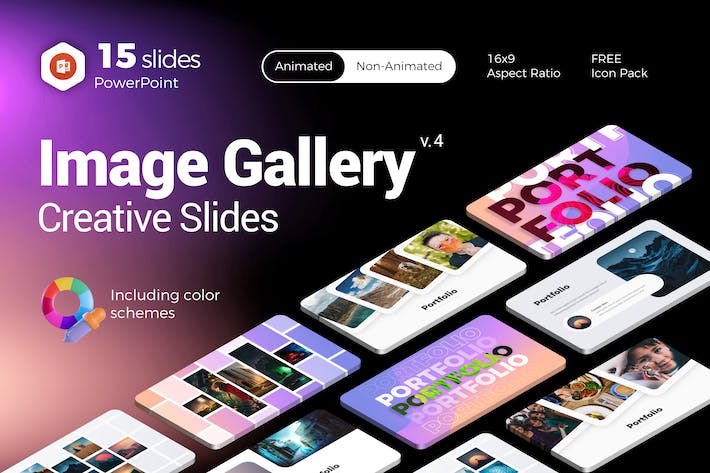 图片库创意版式图片展示PPT模板 - 顶尖PPT