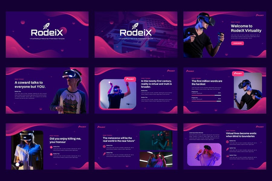 虚拟现实元宇宙技术应用开发PPT模板 - 顶尖PPT